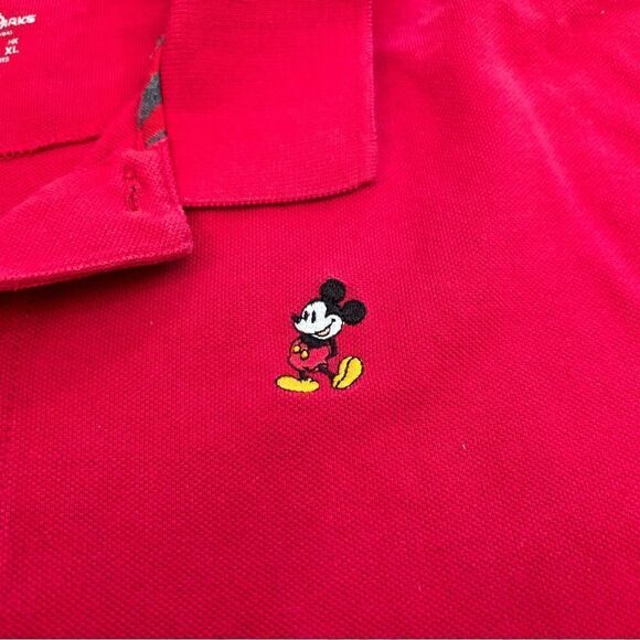 Disney Parks Mickey Mouse red embroidered short sleeve polo shirt - Picture 3 of 4